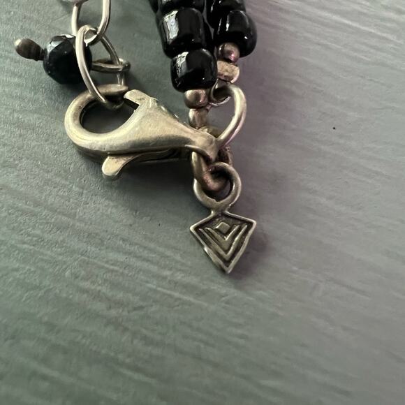 Silpada 925 Sterling Silver Black  Beaded Multi Chain Necklace - Picture 4 of 10